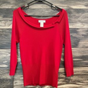 Worthington red 65% rayon/ 35% nylon blouse. Size small.